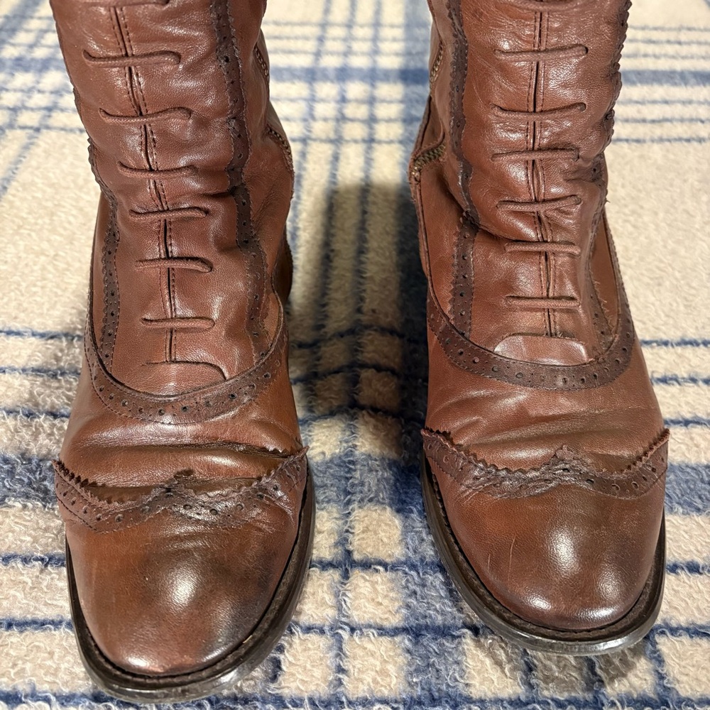 Zara tall leather riding boots. - Picture 2 of 13